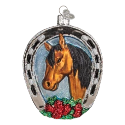 Old World Christmas Winner Horseshoe Equestian Champion Ornament