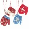 Midwest-CBK Knit Wool Snowflake Mitten Ornaments Christmas