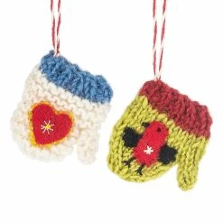 Midwest-CBK Christmas Heartfelt Knit Mitten Ornaments