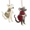 Midwest-CBK Wool Christmas Mice Ornaments 1 Midwest-CBK Wool Christmas Mice Ornaments