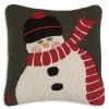 The Holiday Barn Christmas Snowman With Scarf Hooked Pillow 1 The Holiday Barn Christmas Snowman With Scarf Hooked Pillow