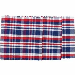 TheHolidayBarn.com Red, White & Blue Plaid Table Runner