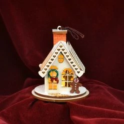 Ginger Cottages Christmas Gingerbread Cottage Balsa Wood Ornament