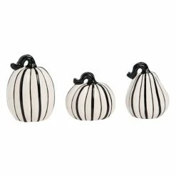 TheHolidayBarn.com New! Black & White Stripe Pumpkins