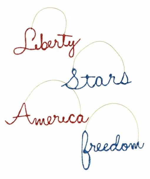 Bethany Lowe Cursive Americana Word Ornaments