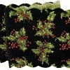 TheHolidayBarn.com April Cornell Quilted Holly Table Runner, Black 2 TheHolidayBarn.com April Cornell Quilted Holly Table Runner, Black