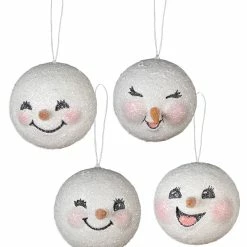 Bethany Lowe New! Happy Snowman Head Ornaments