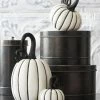 TheHolidayBarn.com Black & White Striped Pumpkins New!