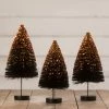 Bethany Lowe Black Bottle Brush Trees With Orange Glitter 2 Bethany Lowe Black Bottle Brush Trees With Orange Glitter