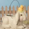 Bethany Lowe Bunny Bucket With Little Chick, Paper Mache