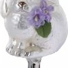 Inge Glass White Bunny Rabbit Clip Ornament New!