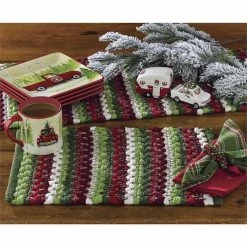 Park Hill Cozy Christmas Cotton Weave Placemats New!
