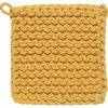 TheHolidayBarn.com Chunky Knit Cotton Potholders, Honey Yellow