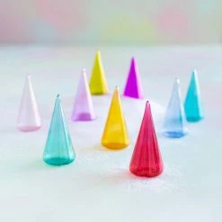 Glitterville Colorful Glass Cone Trees