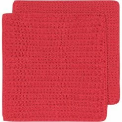 TheHolidayBarn.com Crocheted Dishcloths, Red