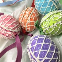 TheHolidayBarn.com New! Green Sugar Lattice Egg Ornament