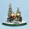 The Holiday Barn Christmas Music Boxes Elves On Bench Music Box