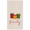 TheHolidayBarn.com "Family" Christmas Gifts Flour Sack Kitchen Towel New!