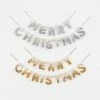 One Hundred 80 Degrees Felt Merry Christmas Banner, Gold Or Silver New!