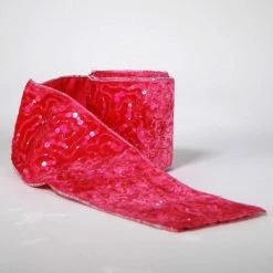 Katherine's Collection New! Candy Pink Velvet Ribbon With Sequins