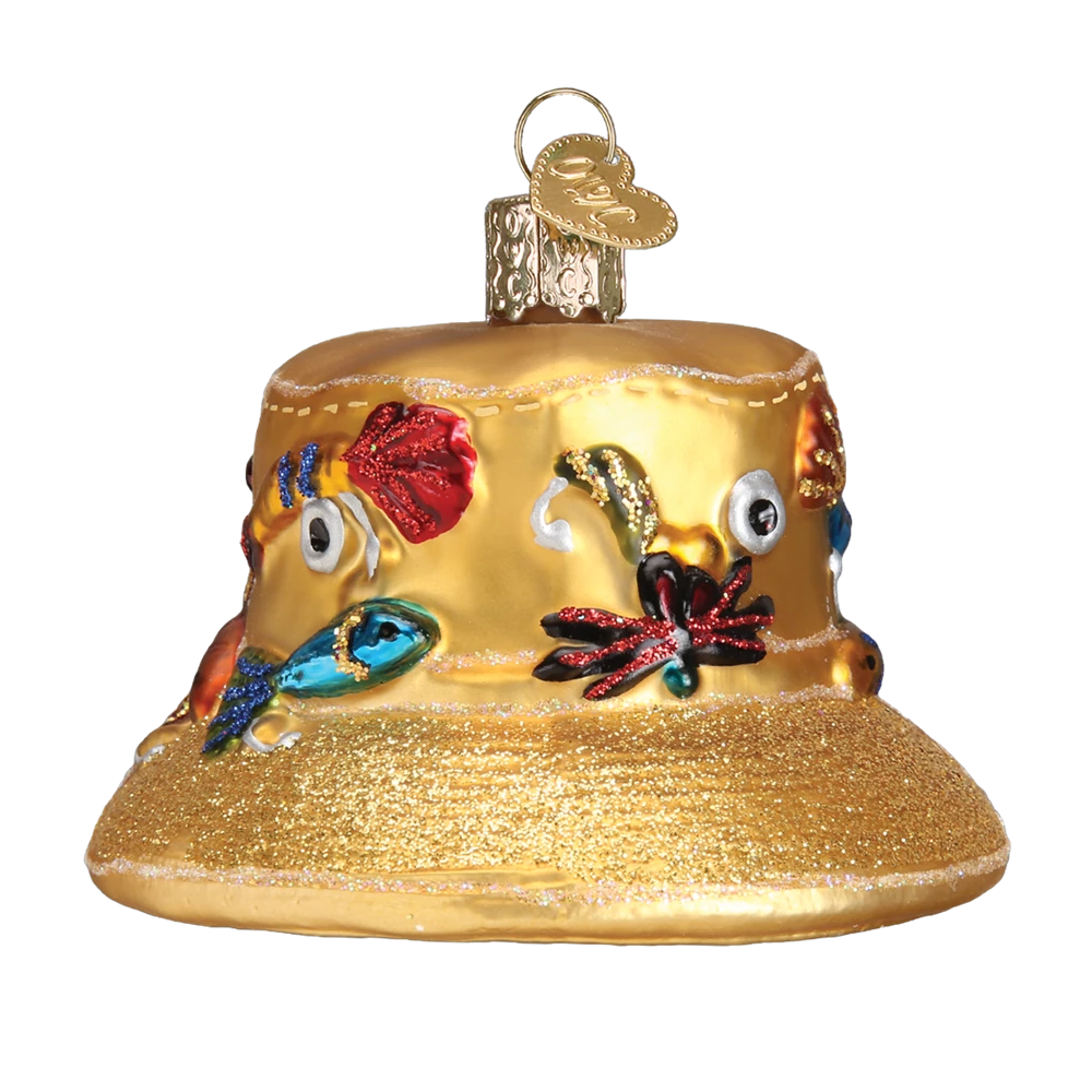 Old World Christmas Fisherman's Hat Ornament 3 Old World Christmas Fisherman's Hat Ornament