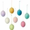 TheHolidayBarn.com Flocked Easter Egg Ornaments New!