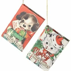 Bethany Lowe Furry Friends Book Box Ornaments New!