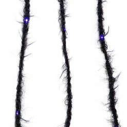Kurt Adler Fuzzy Black Garland With Purple Lights New!