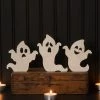 Bethany Lowe Ghoulish Ghost Silhouettes With White Glitter New!