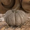Bethany Lowe Glass Glitter Pumpkin, 6.75"