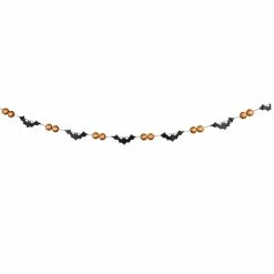 Bethany Lowe Glittered Bat & Orange Ball Garland New!