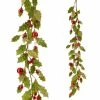 Raz Glittered Holly Ball Garland New!