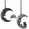 Katherine's Collection Glittered Skull Moon Ornaments