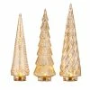 Raz Gold Mercury Glass Trees With Lights New!
