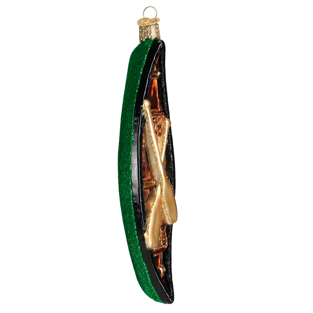 Old World Christmas Glass Canoe Ornament 6 Old World Christmas Glass Canoe Ornament