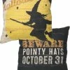 Primitives By Kathy Happy Halloween Flying Witch Pillow