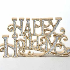 Katherine's Collection New! Happy Holidays Tabletop Sign, Gold & Silver