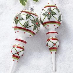 Raz Holly Finial Ornaments New!
