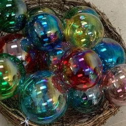 TheHolidayBarn.com Jim Marvin Red Bottle Glass Ball Ornaments New!