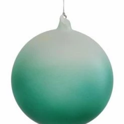 TheHolidayBarn.com Jim Marvin Frosted Glass Teal Ball Ornaments