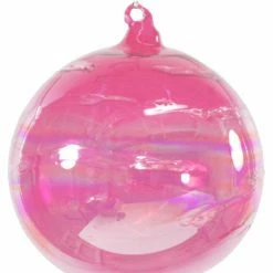 TheHolidayBarn.com Jim Marvin Ornaments Jim Marvin Iridescent Candy Rose Pink Art Glass Ball Ornaments