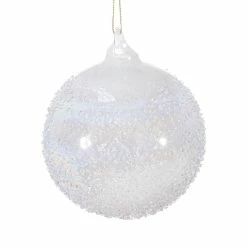Winward Jim Marvin Ivory Beaded Art Glass Ornaments, Set Of 2