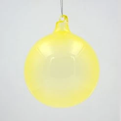 Winward Jim Marvin Pale Yellow Bubblegum Glass Ornaments New!