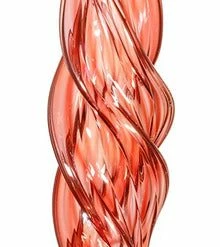 TheHolidayBarn.com Jim Marvin Twisted Glass Icicle Ornaments, Coral