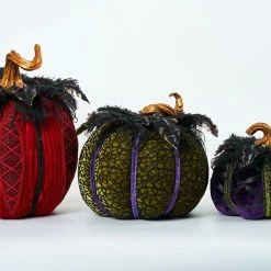 Katherine's Collection Which Way To Witchville Paper Maché Pumpkins