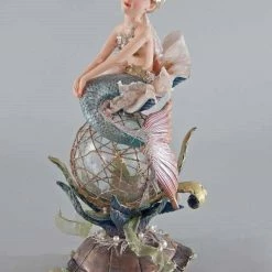 Katherine's Collection Mermaid On Sea Turtle Pedestal New!
