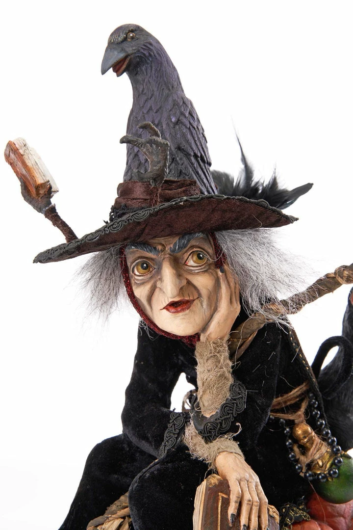 Katherine's Collection Winona Witch With Broom And Cat 4 Katherine's Collection Winona Witch With Broom And Cat