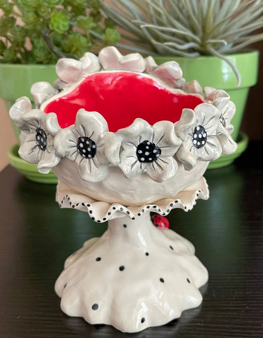 Teyros New! Lady Head Art Pottery Container, Daisy Ruff 2 4 Teyros New! Lady Head Art Pottery Container, Daisy Ruff 2