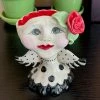 Teyros New! Lady Head Art Pottery Container, Angel Rose