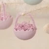 Bethany Lowe New! Lavender Cracked Egg Basket Ornaments, Set Of 6